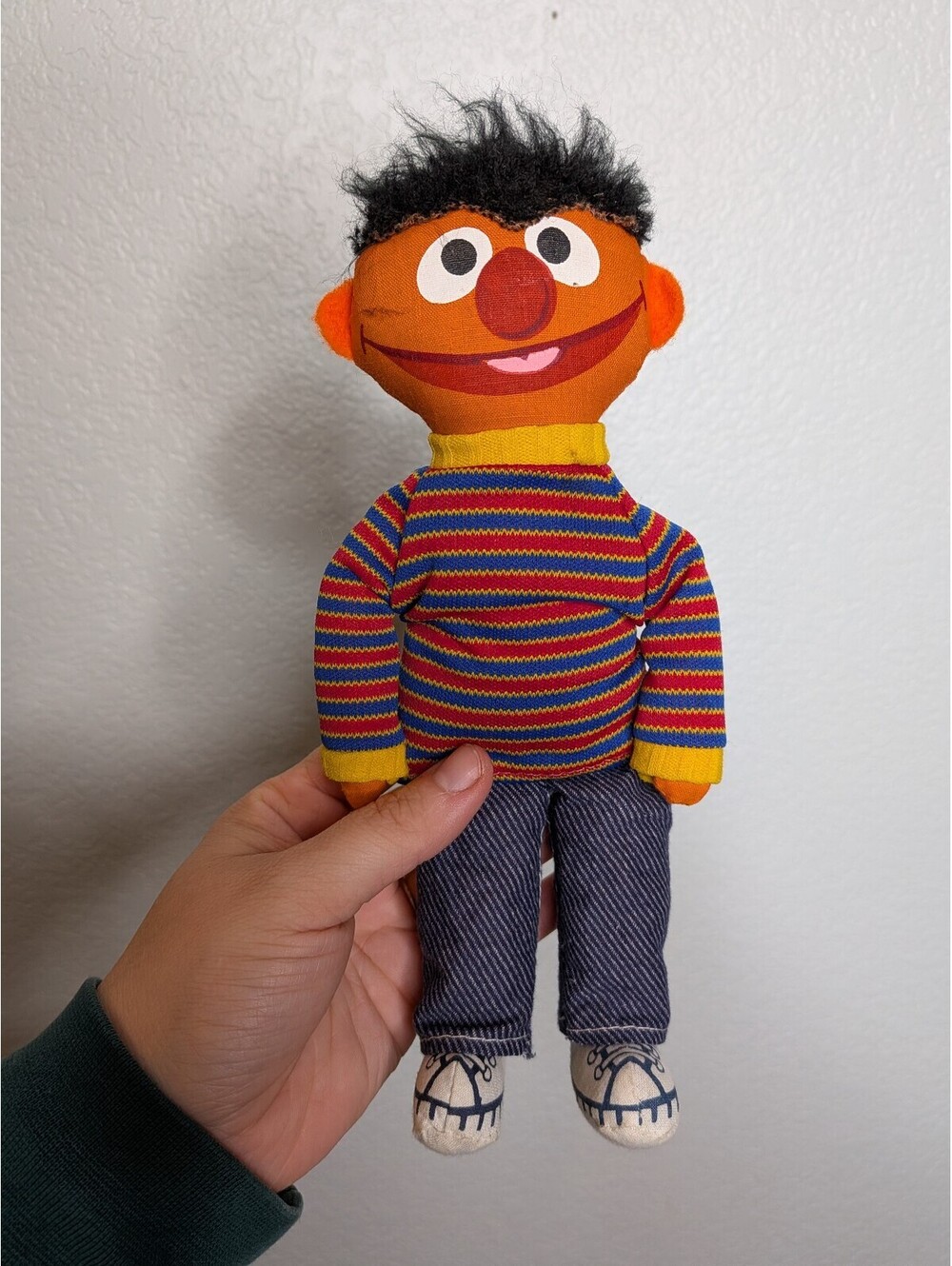 Vintage 1980s Knickerbocker Sesame Street Ernie Cloth Doll 18"